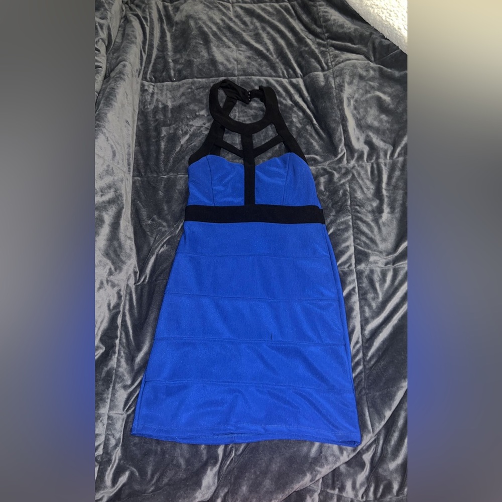 Size 5 mini blue and black Crystal Doll dress